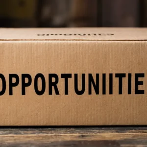 Box on the table with Opportunities for your career abroad